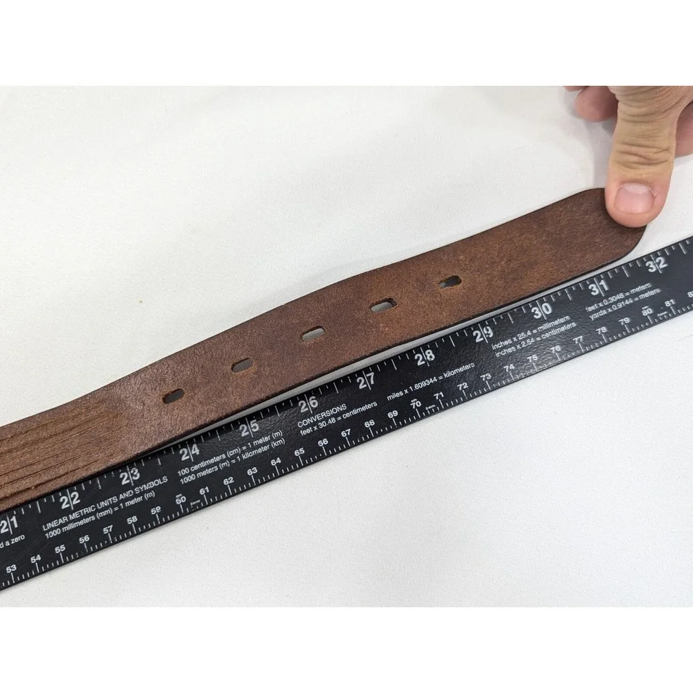 EMPORIO ARMANI ‎ Brown Vintage Leather Belt size 65/26 *Made in Italy* Preowned